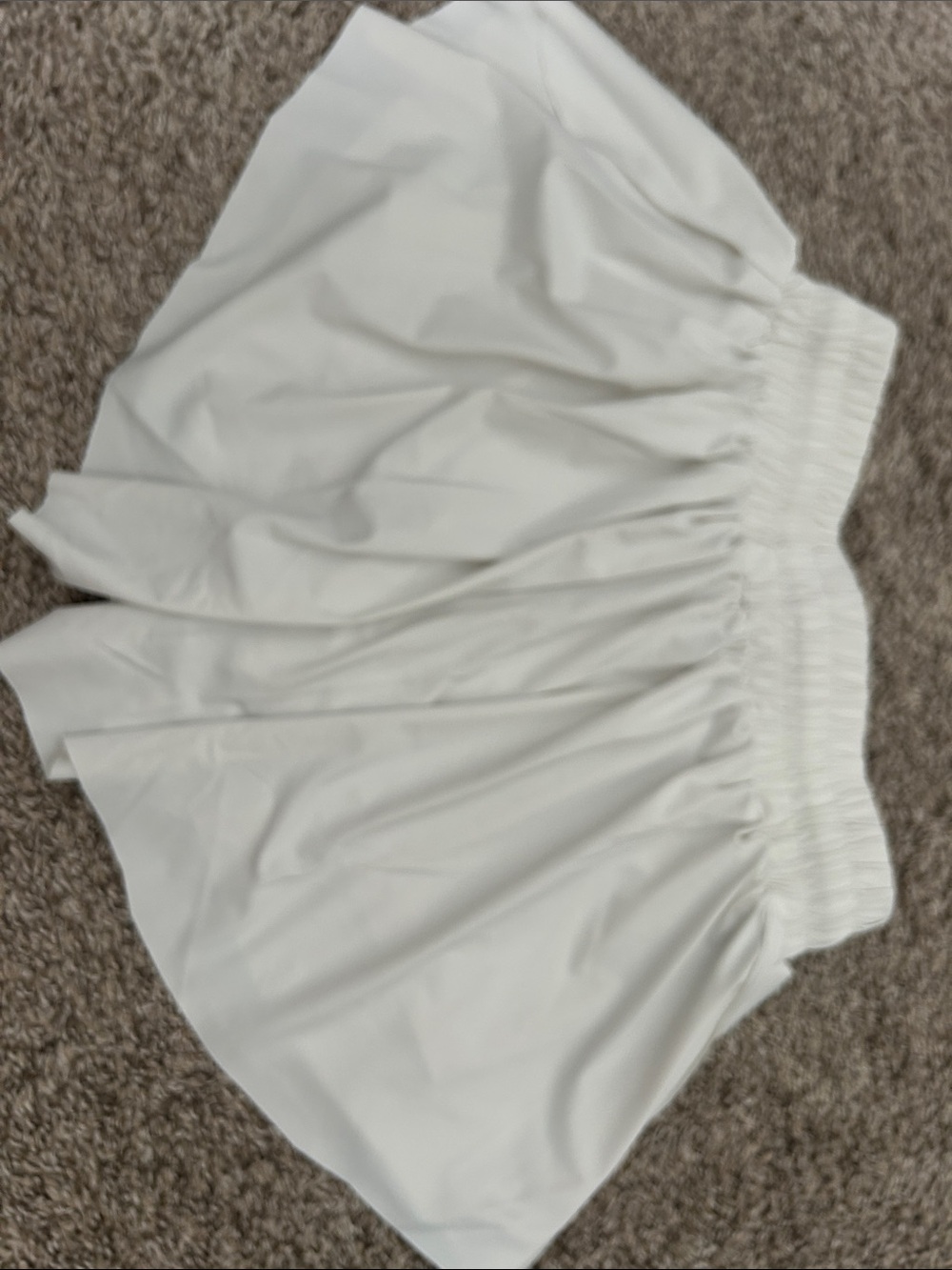 Girls' White Ruffle Hem Drawstring Shorts - Picture 3 of 3